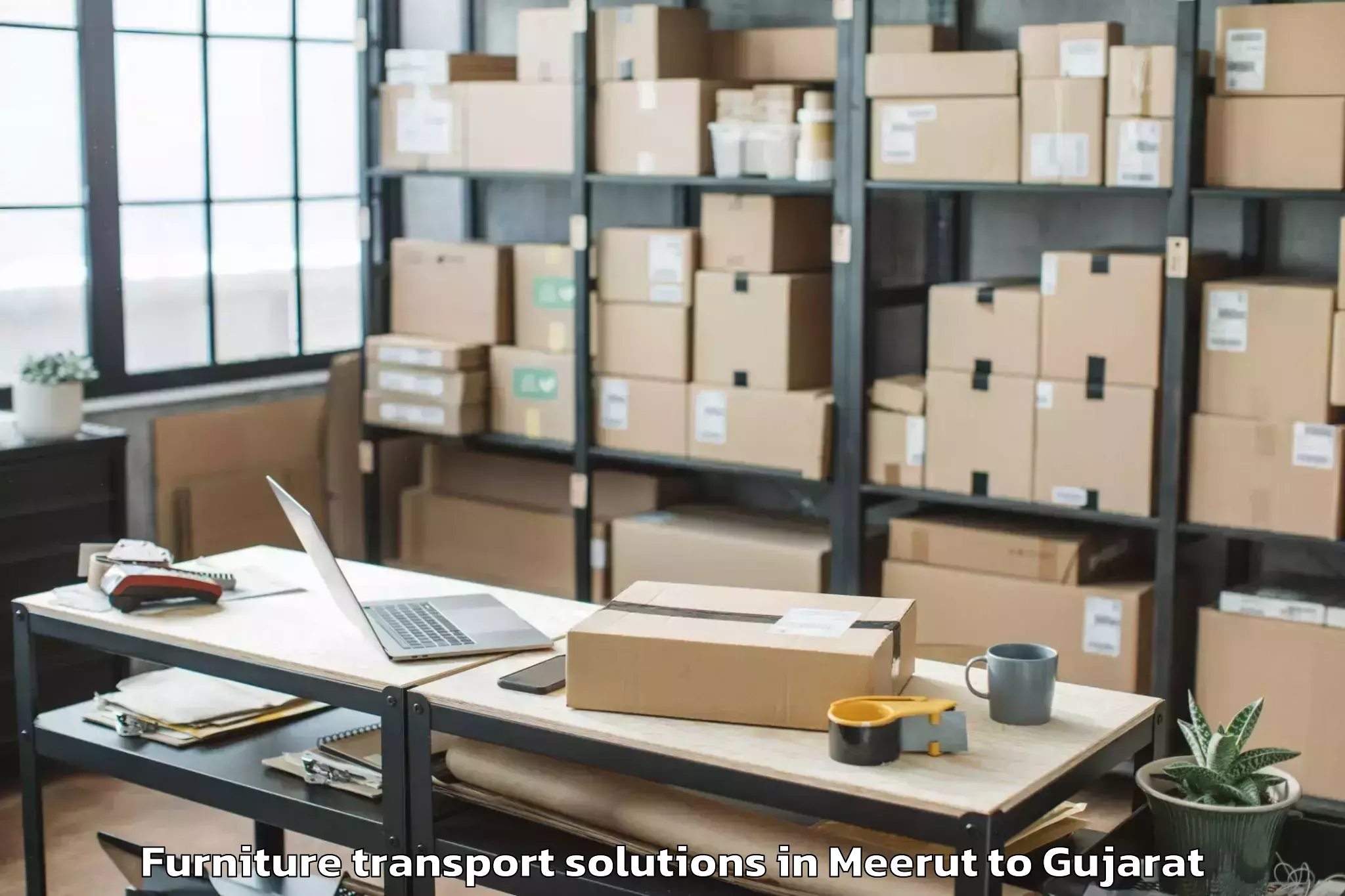 Quality Meerut to Palladium Ahmedabad Furniture Transport Solutions